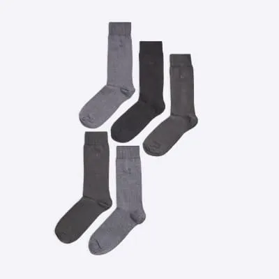 Grey 5 Pack Socks sold by River Island