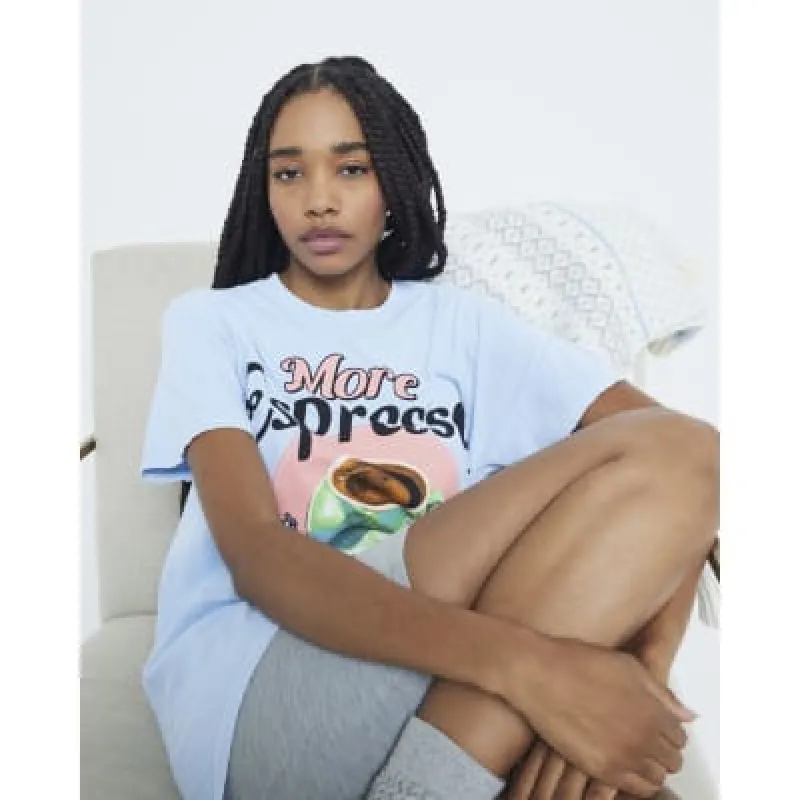 Blue Espresso T-shirt & Cycling Shorts Set sold by River Island