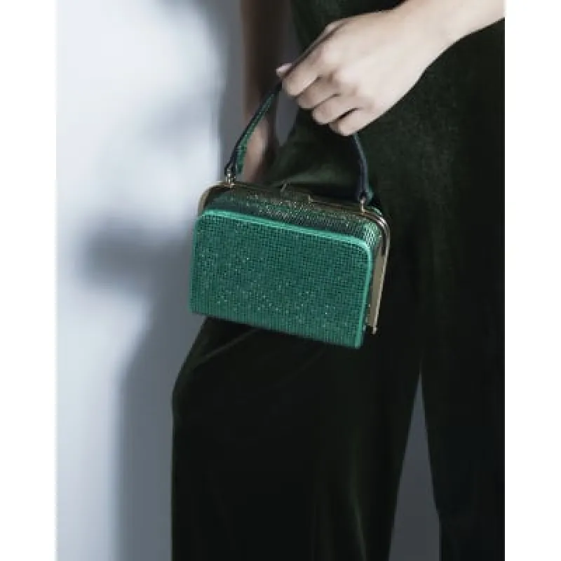 Green Frame Embellished Clutch Bag sold by River Island
