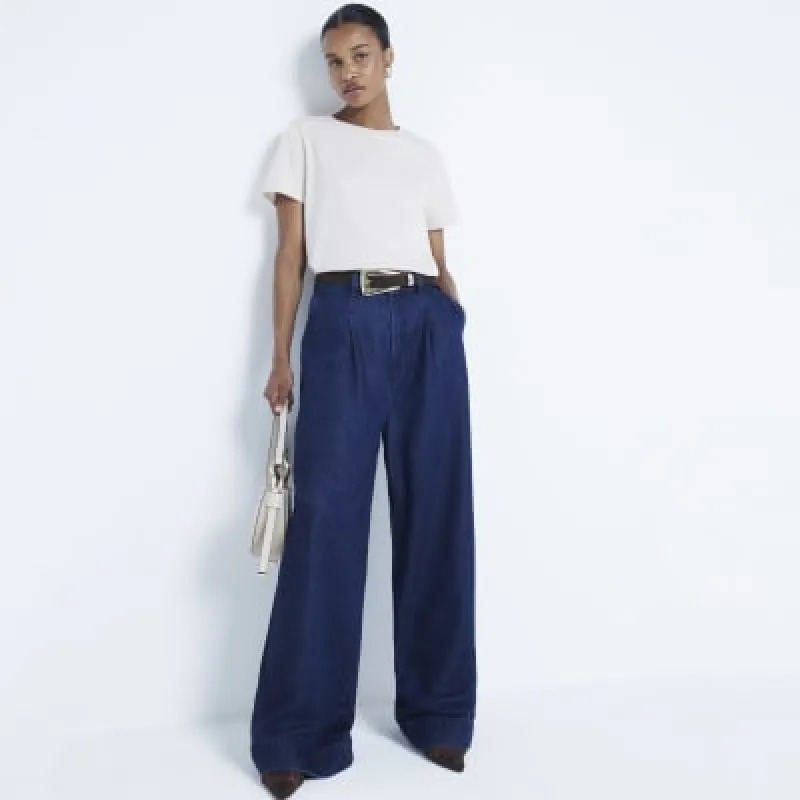 Beige Shoulder Pad T-shirt sold by River Island