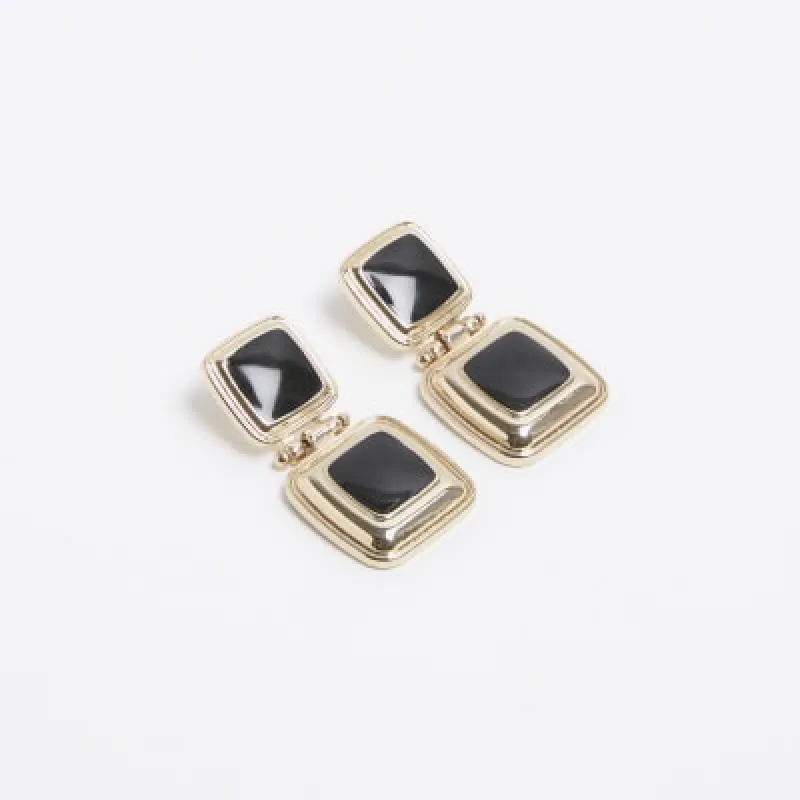 Black stone drop earrings sold by River Island