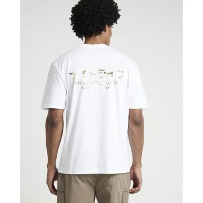 White regular fit Japanese graphic t-shirt sold by River Island