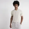 Stone slim fit textured polo t-shirt sold by River Island