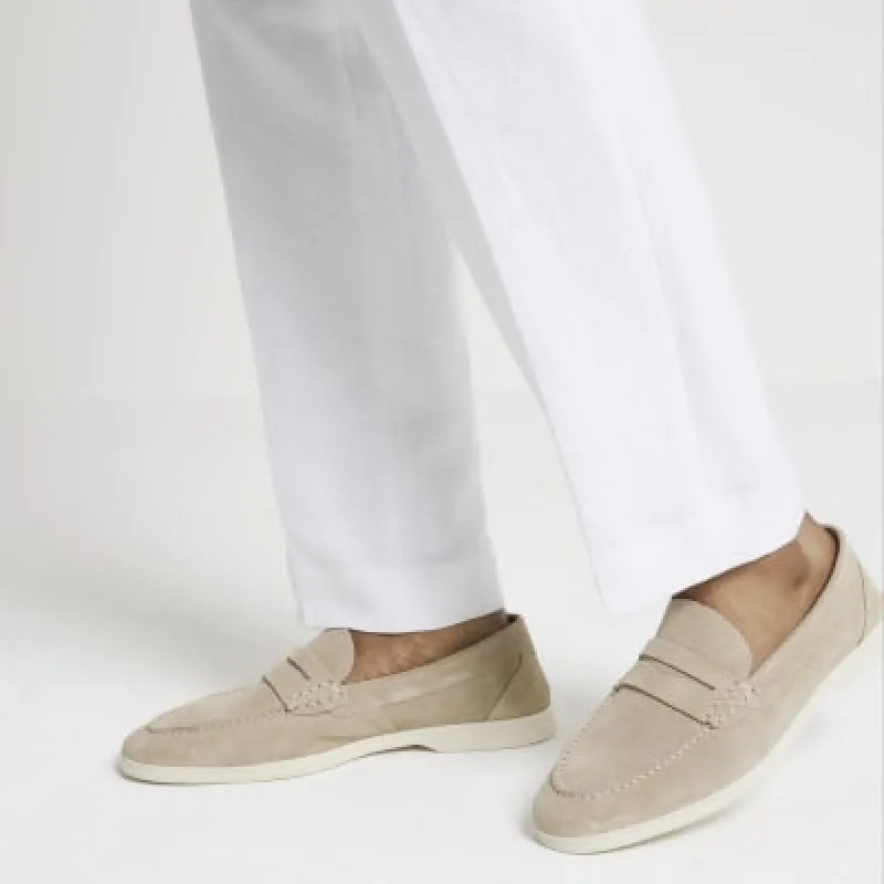 Stone suede loafers sold by River Island