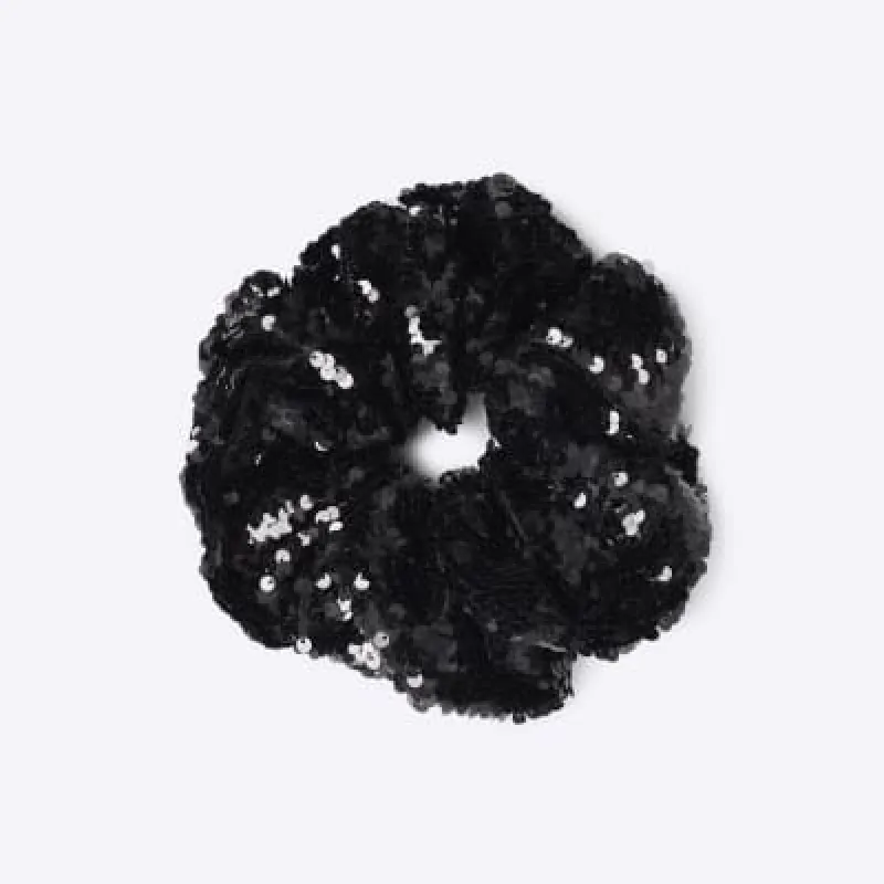 Black Sequin Scrunchie sold by River Island