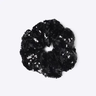 Black Sequin Scrunchie sold by River Island