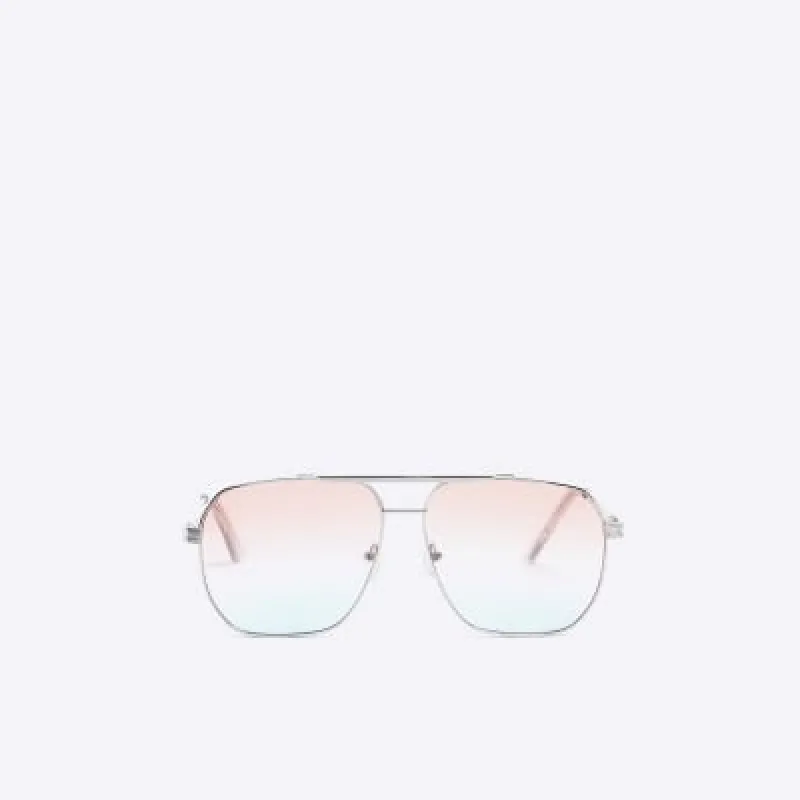 Silver navigator sunglasses made by River Island