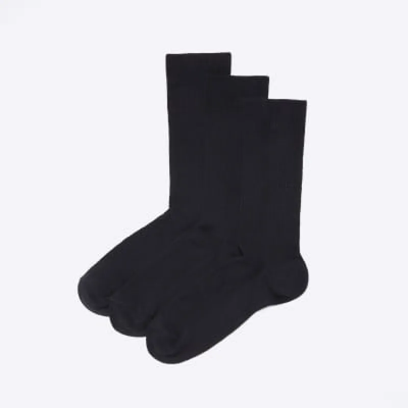 3PK Black ankle ribbed Bamboo socks sold by River Island