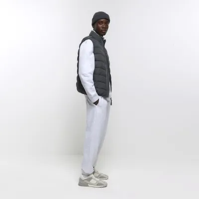 Grey slim fit plain joggers sold by River Island
