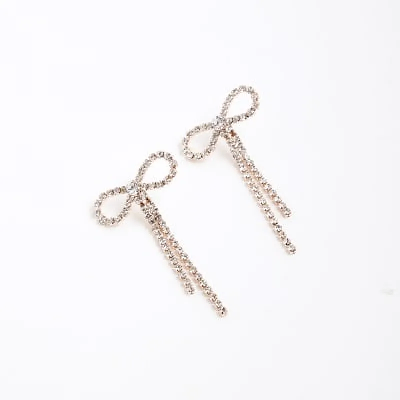 Silver Cupchain Bow Drop Earrings sold by River Island