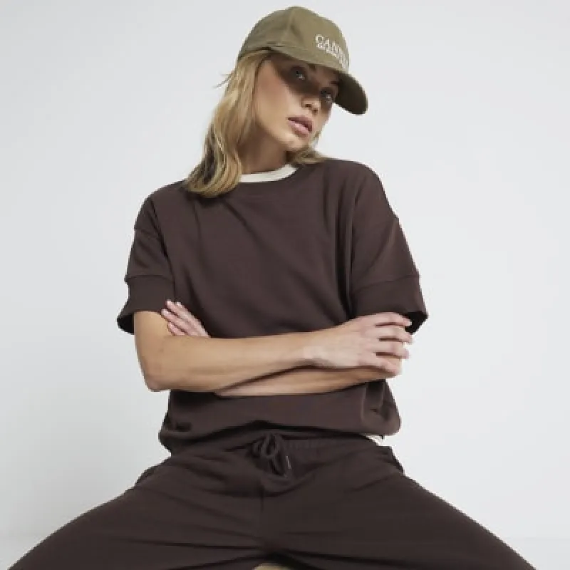 Brown Sweatshirt T-shirt sold by River Island