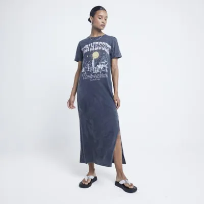 Grey western graphic t-shirt midi dress sold by River Island