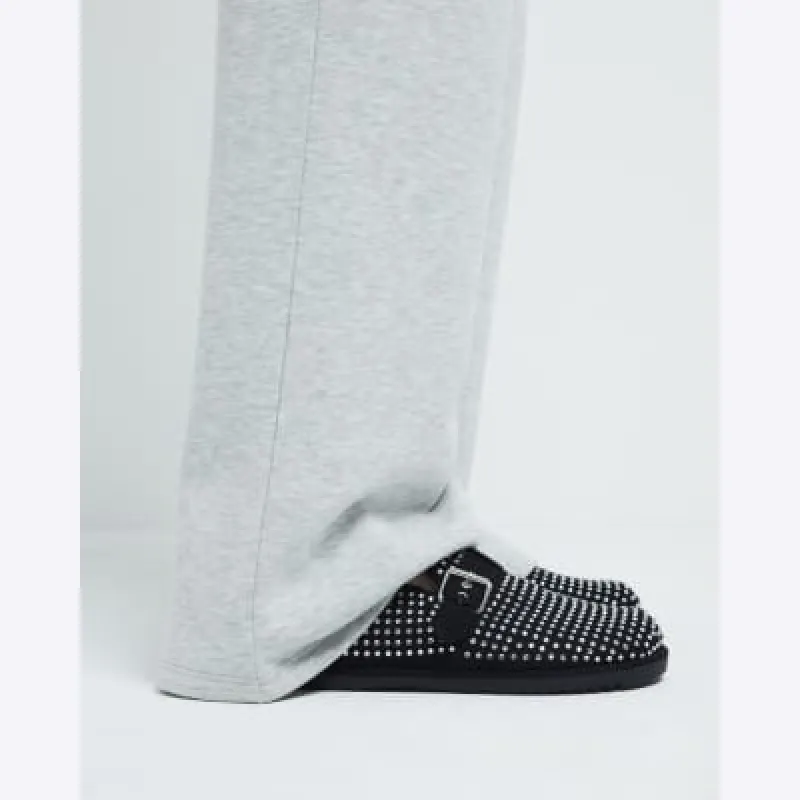 Black diamante clog shoes sold by River Island