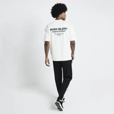 Beige Regular Fit RI Studio Graphic T-Shirt sold by River Island