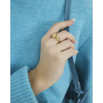 Gold Double Flower Ring sold by River Island