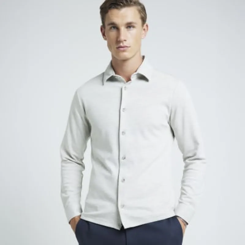 Grey Slim Fit Stretch Long Sleeve Shirt sold by River Island