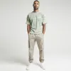 Khaki oversized tie dye graphic t-shirt sold by River Island