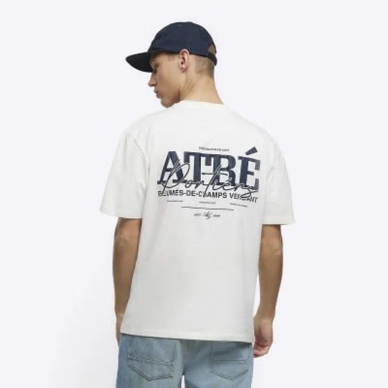 White regular fit graphic print t-shirt sold by River Island