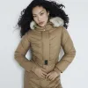 Brown Longline Padded coat sold by River Island