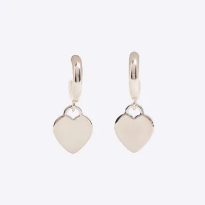 Rose Gold Heart Drop Earrings sold by River Island