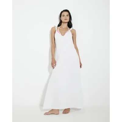 White Frill Strap Jersey Maxi Dress sold by River Island
