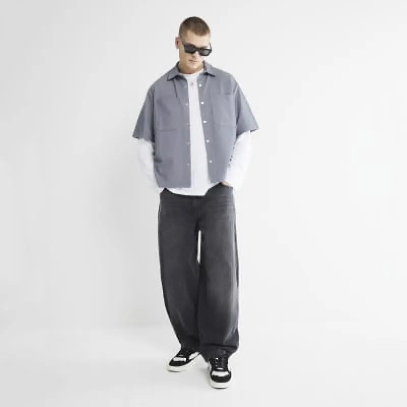 トップス unistussy boxy flat hem shirt striped BOXY FLAT HEM SHIRT STRIPED | Parallel