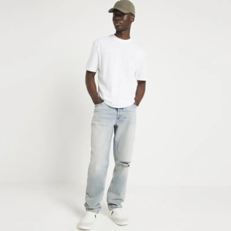 White regular fit circle graphic t-shirt sold by River Island