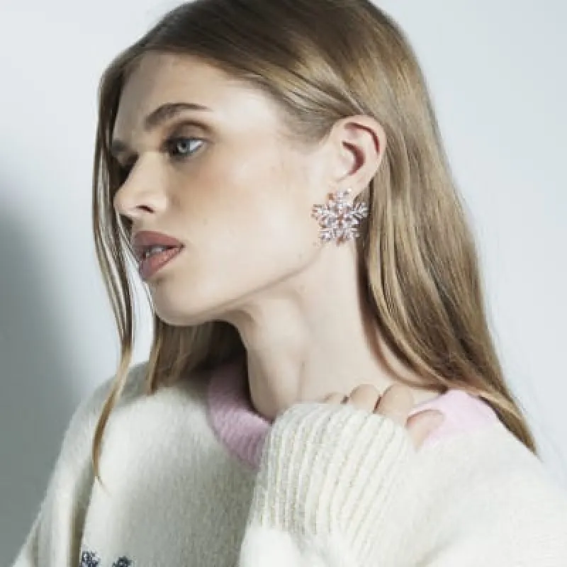 Silver Snowflake Stud Earrings sold by River Island