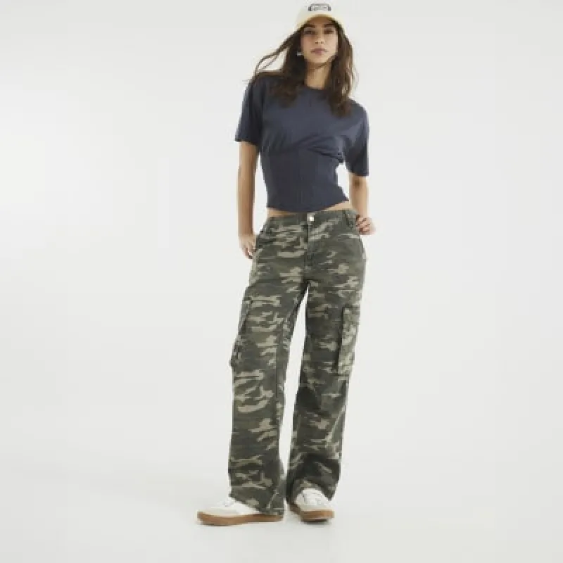 Khaki Camo Cargo Trousers sold by River Island