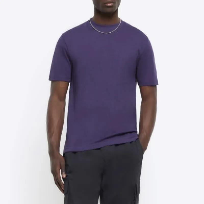 Purple RI Studio slim fit t-shirt made by River Island