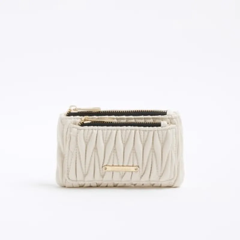 Cream Scrunch Quilted Pouch Purse sold by River Island