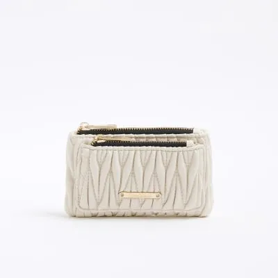 Cream Scrunch Quilted Pouch Purse sold by River Island