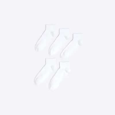 White 5 Pack Quarter Ankle Socks sold by River Island