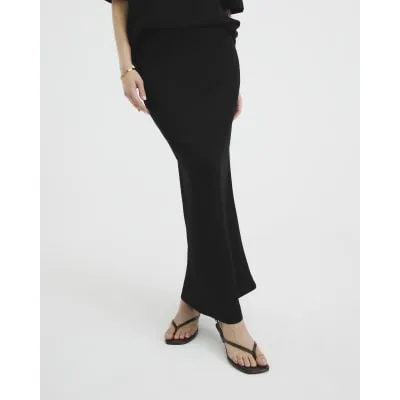 Black Neoprene Maxi Skirt sold by River Island