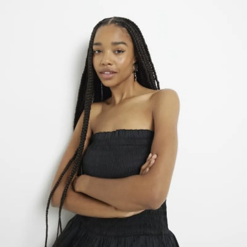 Black Cascade Clover Stud Earrings sold by River Island