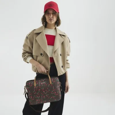 Brown Faux Leather Cherry Laptop Case sold by River Island