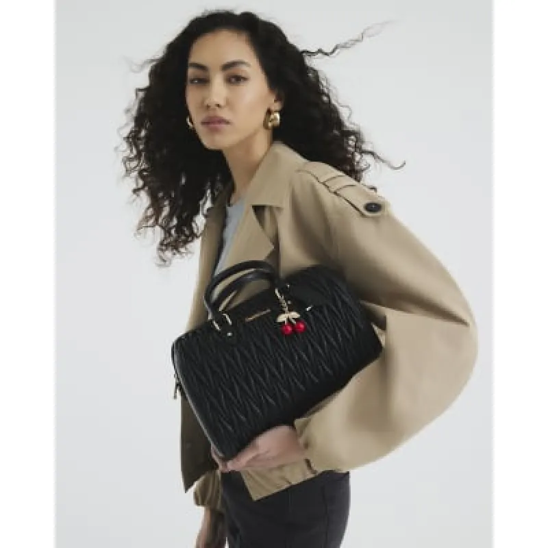 Black Faux Leather Scrunch Cross Body Bag sold by River Island