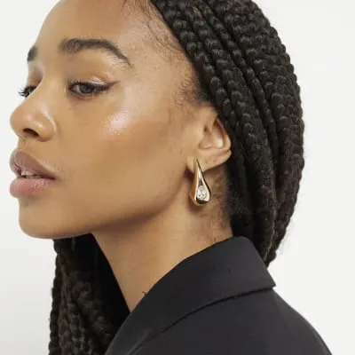 Gold Domed Gem Stud Earrings sold by River Island