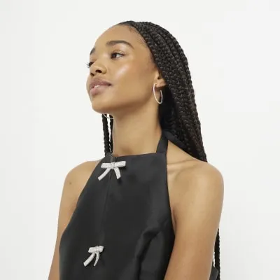 Silver Crystal Hoop Earrings 3 Pack sold by River Island