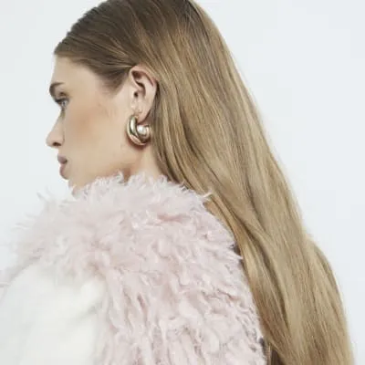 Gold Pearl Hoop Earrings sold by River Island