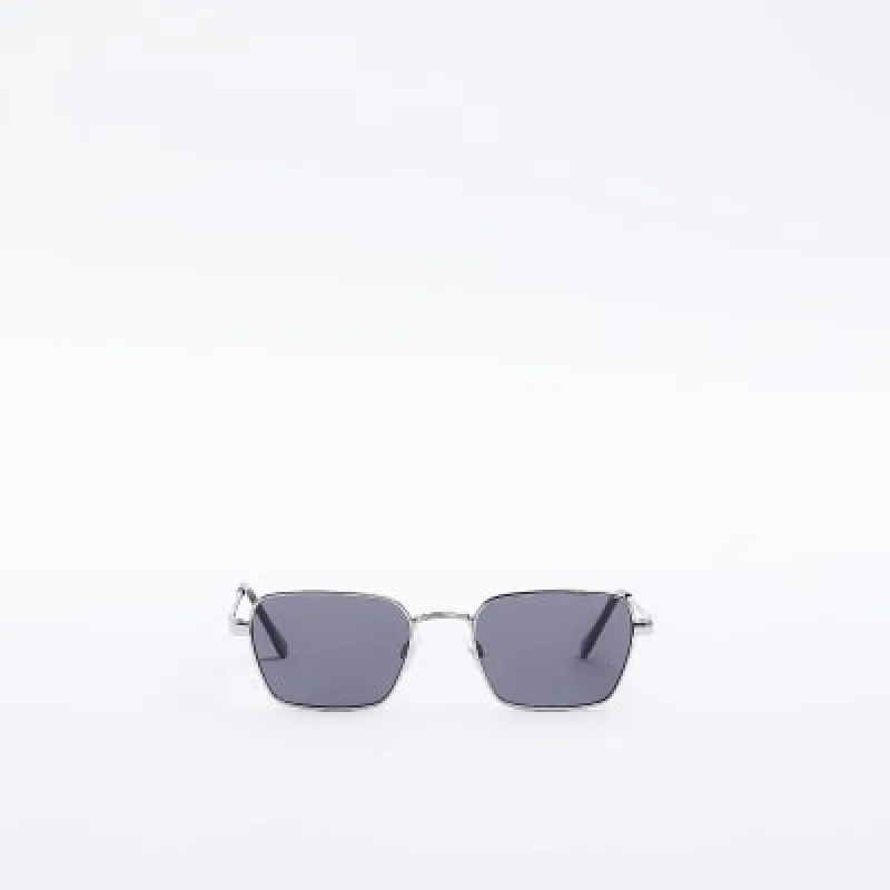 Silver tinted lenses square sunglasses sold by River Island