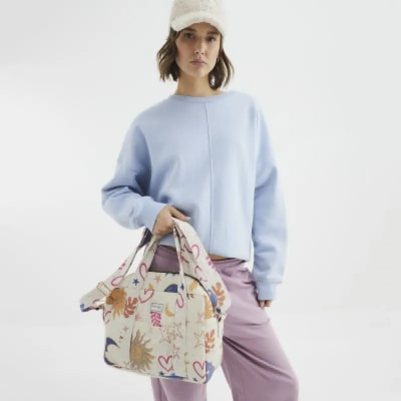 Cream Canvas Sun and Moon Travel Bag sold by River Island