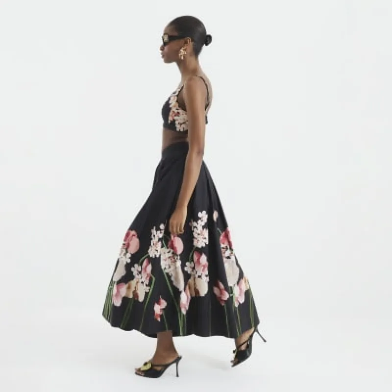 Black Floral Printed Bralet sold by River Island