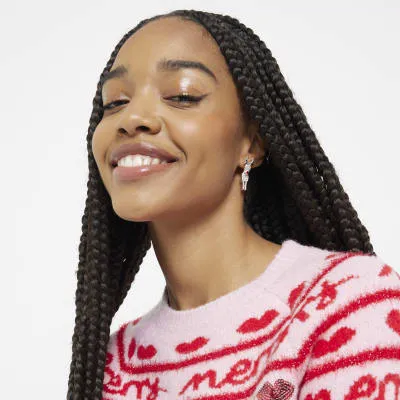 Silver Christmas Reindeer Stud Earrings sold by River Island