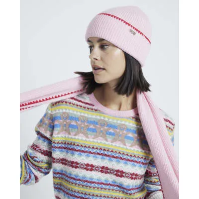 Pink Blanket Stitch Scarf and Hat Gift Set sold by River Island
