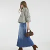 Denim A-line Maxi Denim Skirt sold by River Island