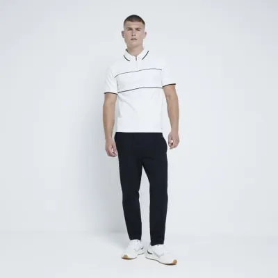 Black Pique Slim Fit Jogger sold by River Island