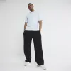 Blue Regular Fit Embroidery T-Shirt sold by River Island