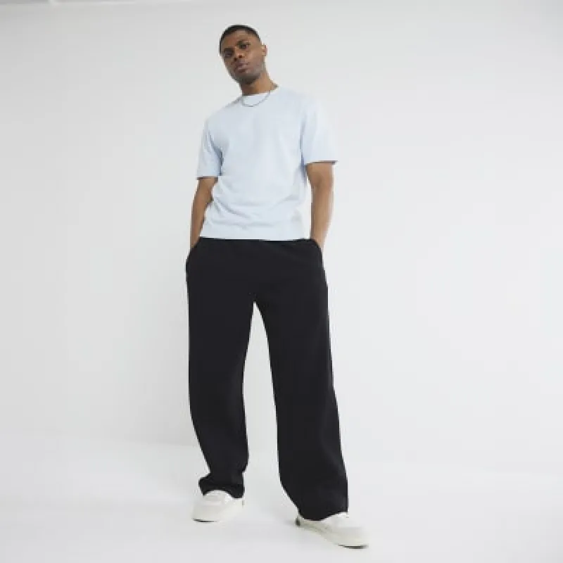 Blue Regular Fit Embroidery T-Shirt sold by River Island