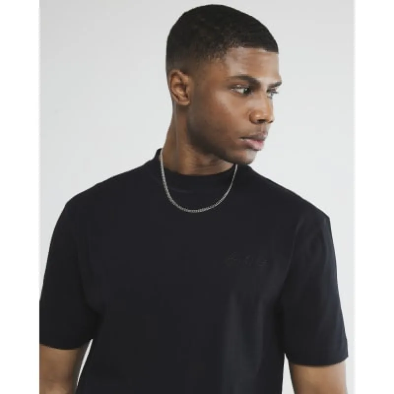 Black Regular Fit Embroidery T-Shirt sold by River Island